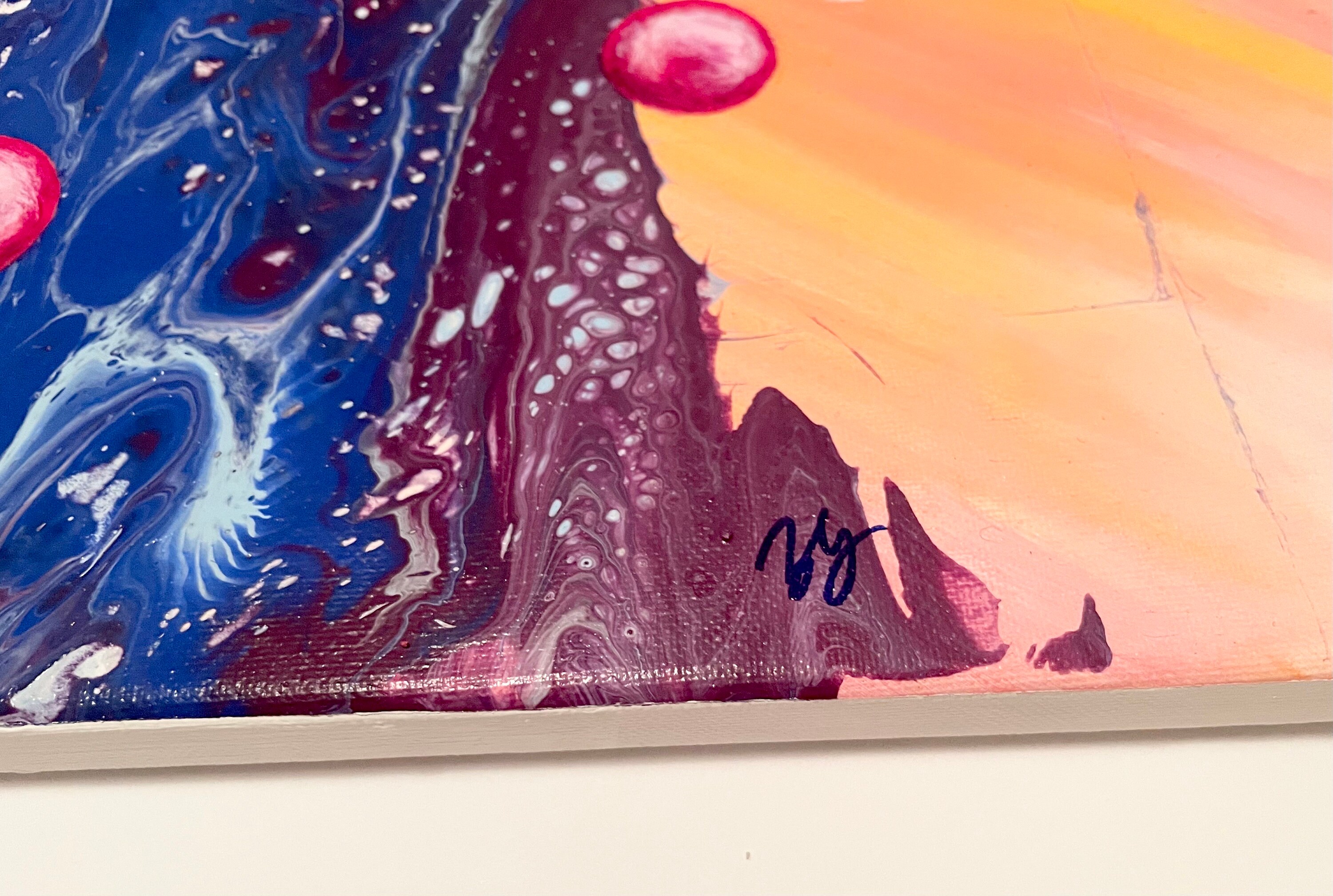 オリジナルの抽象的なアクリル画 幾何学的な3D - Etsy 日本