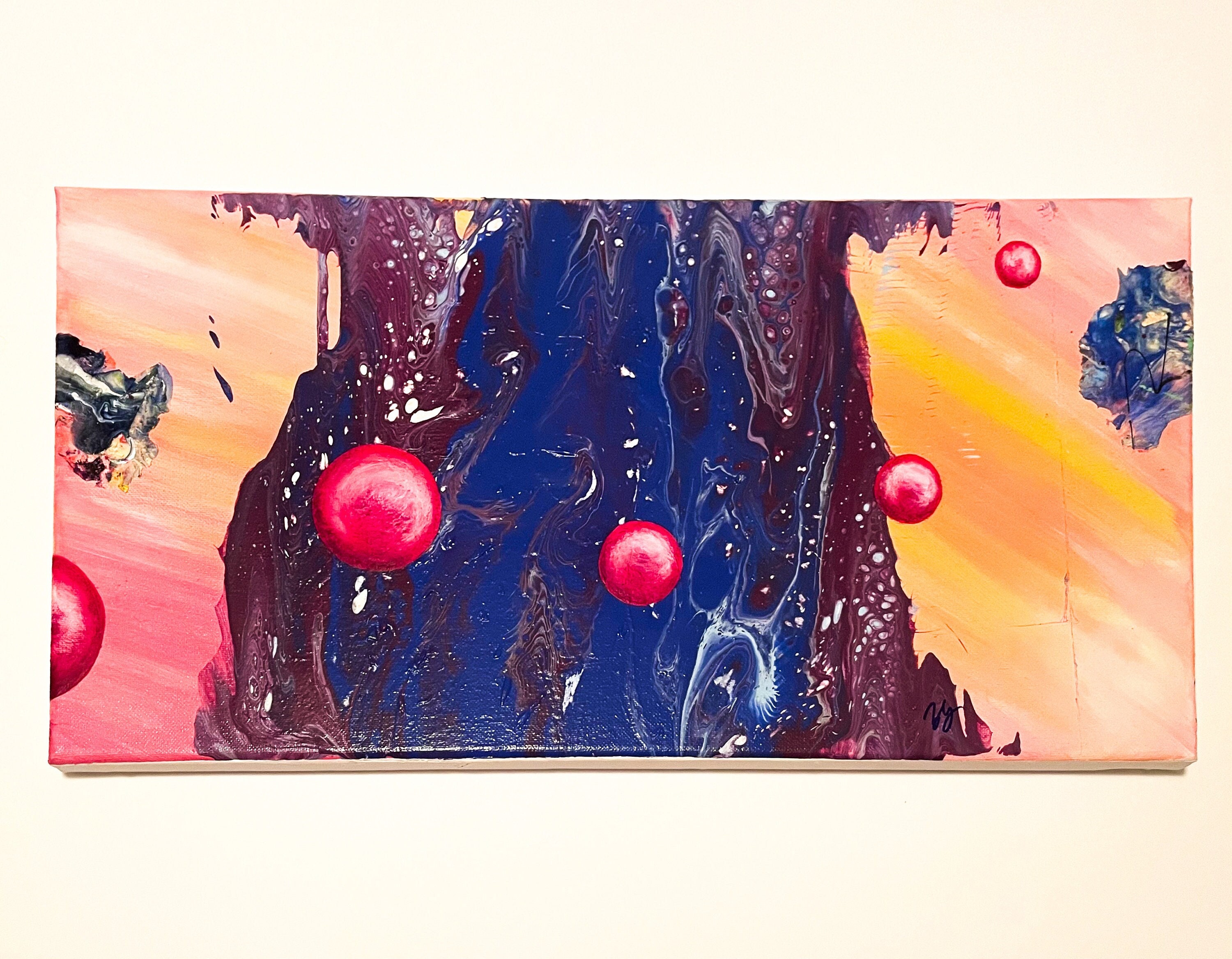 オリジナルの抽象的なアクリル画 幾何学的な3D - Etsy 日本