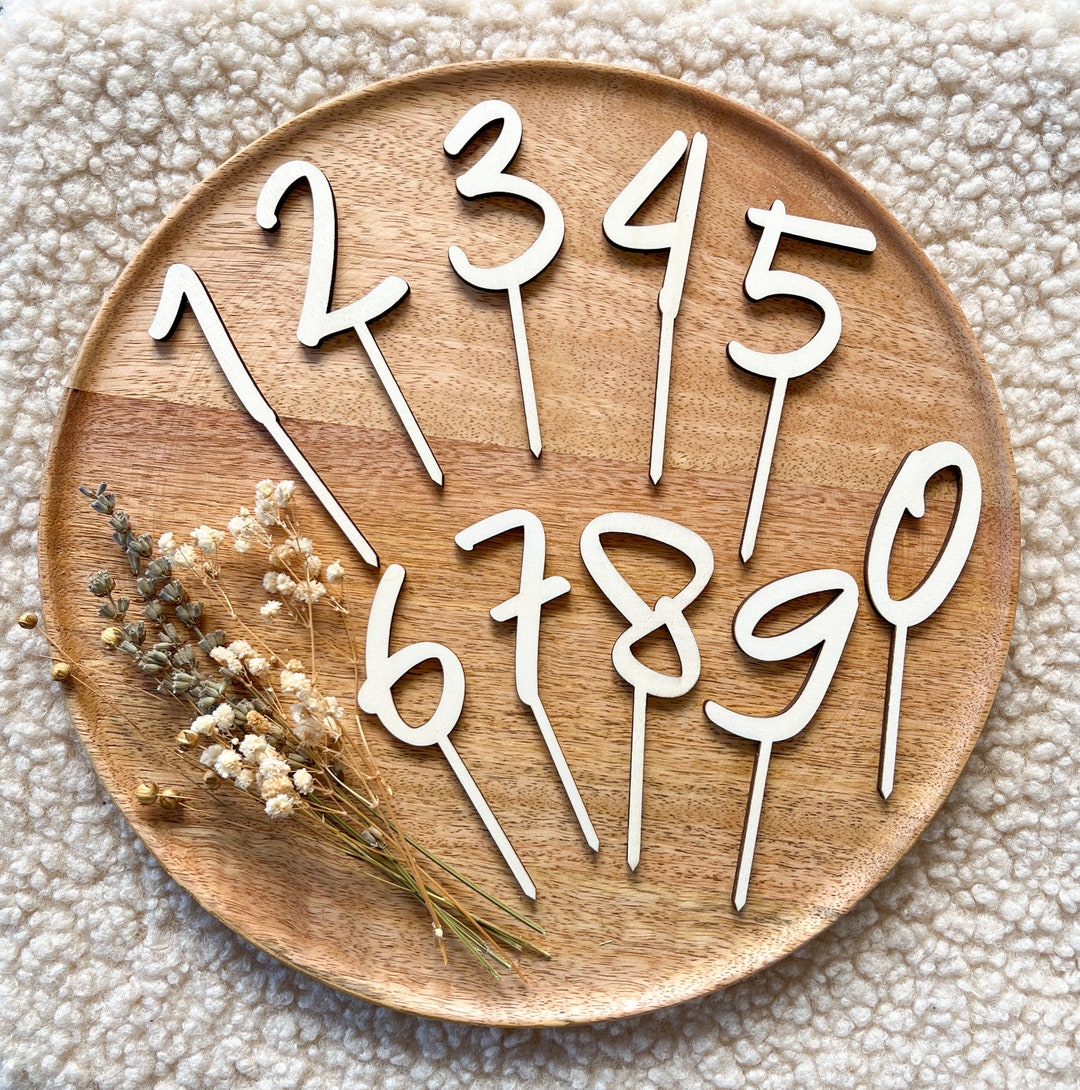 Cake Topper Numbers, Birthday, Wooden Numbers, Cake Topper - Etsy