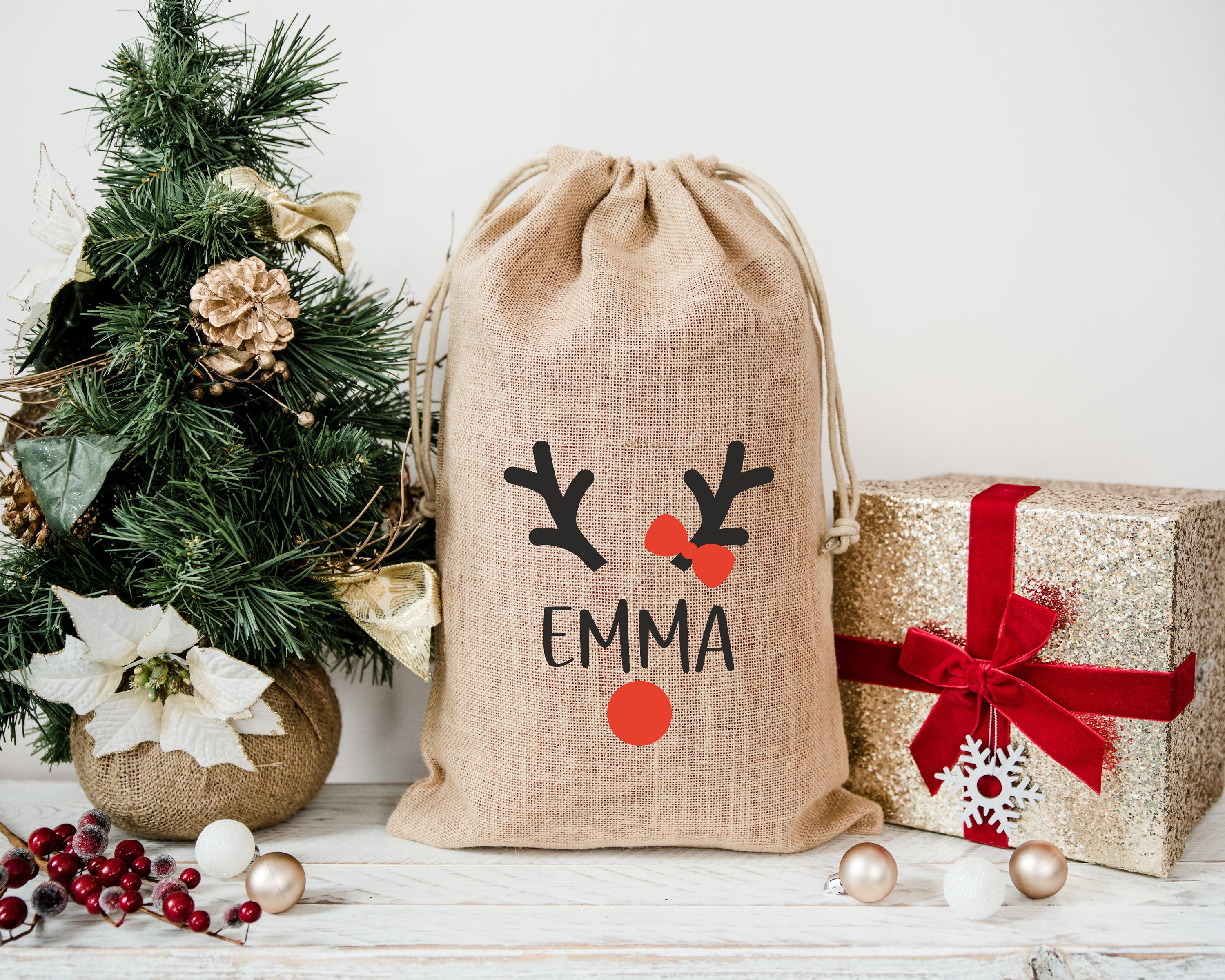 Jute Nikolaussack 70x50 Cm – Mit Zugband, Für Süßigkeiten & Geschenke