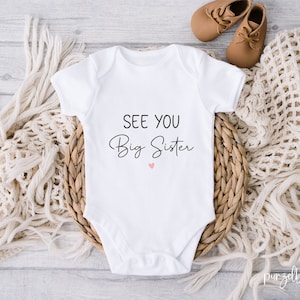 Baby Bodysuit, See you big Sister, big Brother pregnancy announcement, pregnancy gift idea, pregnancy, bodysuit for babies
