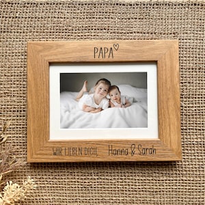 Personalized picture frame, wooden frame with engraving, siblings, wood engraving, wooden picture frame, siblings, Father&#39;s Day, Mother&#39;s Day
