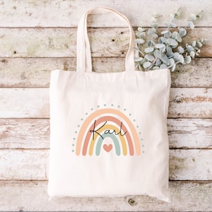Kindertasche Tiere, Stofftasche personalisiert, Stoffbeutel Kindergarten, Stoffbeutel mit Namen, Kitakind Schulkind, Wecheslwäsche