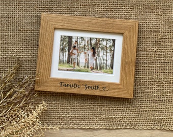 Bilderrahmen personalisiert, Holzrahmen mit Gravur, Geschwister, Holzgravur, Bilderrahmen Holz, Familienname, Hochzeit