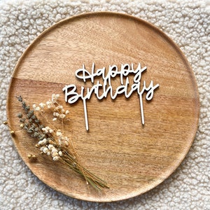 Cake Topper, Happy Birthday, Kindergeburtstag, Tischdeko Geburtstag, Lasergravur