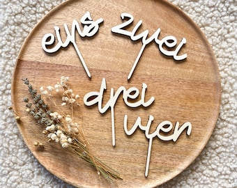 Cake Topper eins, 1. Geburtstag, Babyparty, personalisiert mit Name, Tortenstecker