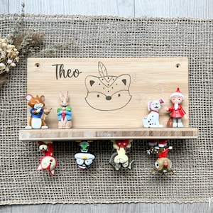 Shelf for tonie figurines, wooden tonie figurine shelf, wooden shelf for tonie figurines, tonie figurine shelf with names