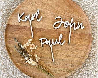 Cake topper name made of wood, school enrollment, children&#39;s birthday, cake topper, cake topper, table decoration, baptism, communion, confirmation