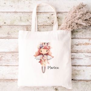 Kindertasche Feen, Stofftasche personalisiert, Stoffbeutel Kindergarten, Stoffbeutel mit Namen, Kitakind Schulkind, Wecheslwäsche