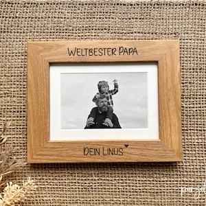 Personalized picture frame, Father&#39;s Day gift, wooden frame with engraving, World&#39;s Best Dad, Father&#39;s Day gift, personalized gift