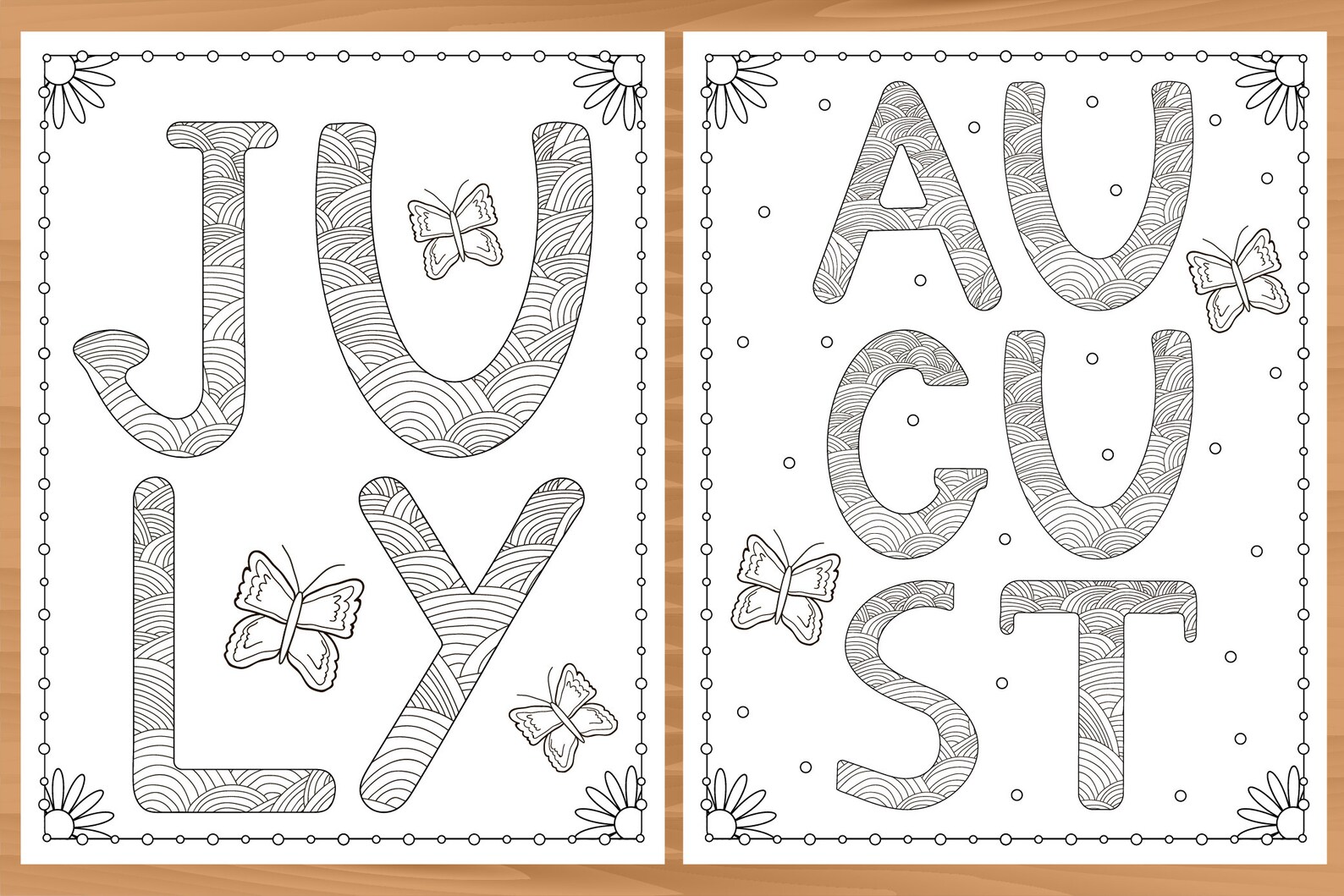 Coloring Months Monthly Pages Printable Coloring Pages | Etsy