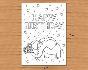PRINTABLE Happy Birthday Coloring Card Airplane Birthday - Etsy
