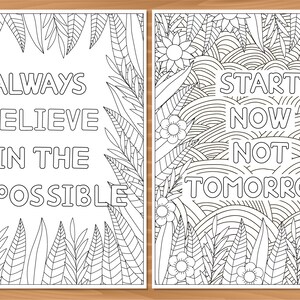 Hand-drawn Affirmations Coloring Pages: Printable Quotes (PDF)