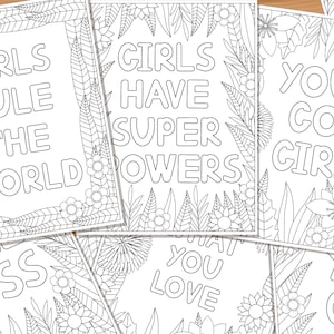 11 Girl Power Coloring Pages: Hand-Drawn Women, Inspirational Quotes (PDF)