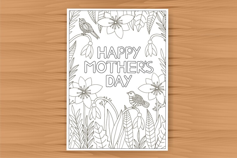 Mother's Day Coloring Cards, 3 Card Templates, Mothers Day Cards ...
