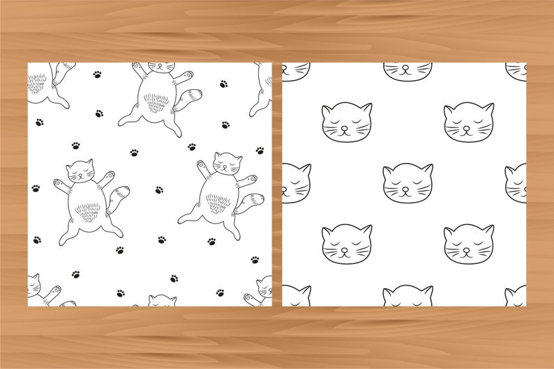 Cat Digital Paper 10 Cat Patterns Kitten Patterns Cute - Etsy