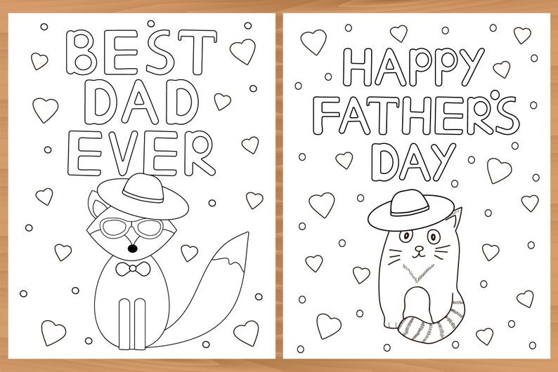 father s day 4 printable coloring pages best dad ever etsy singapore