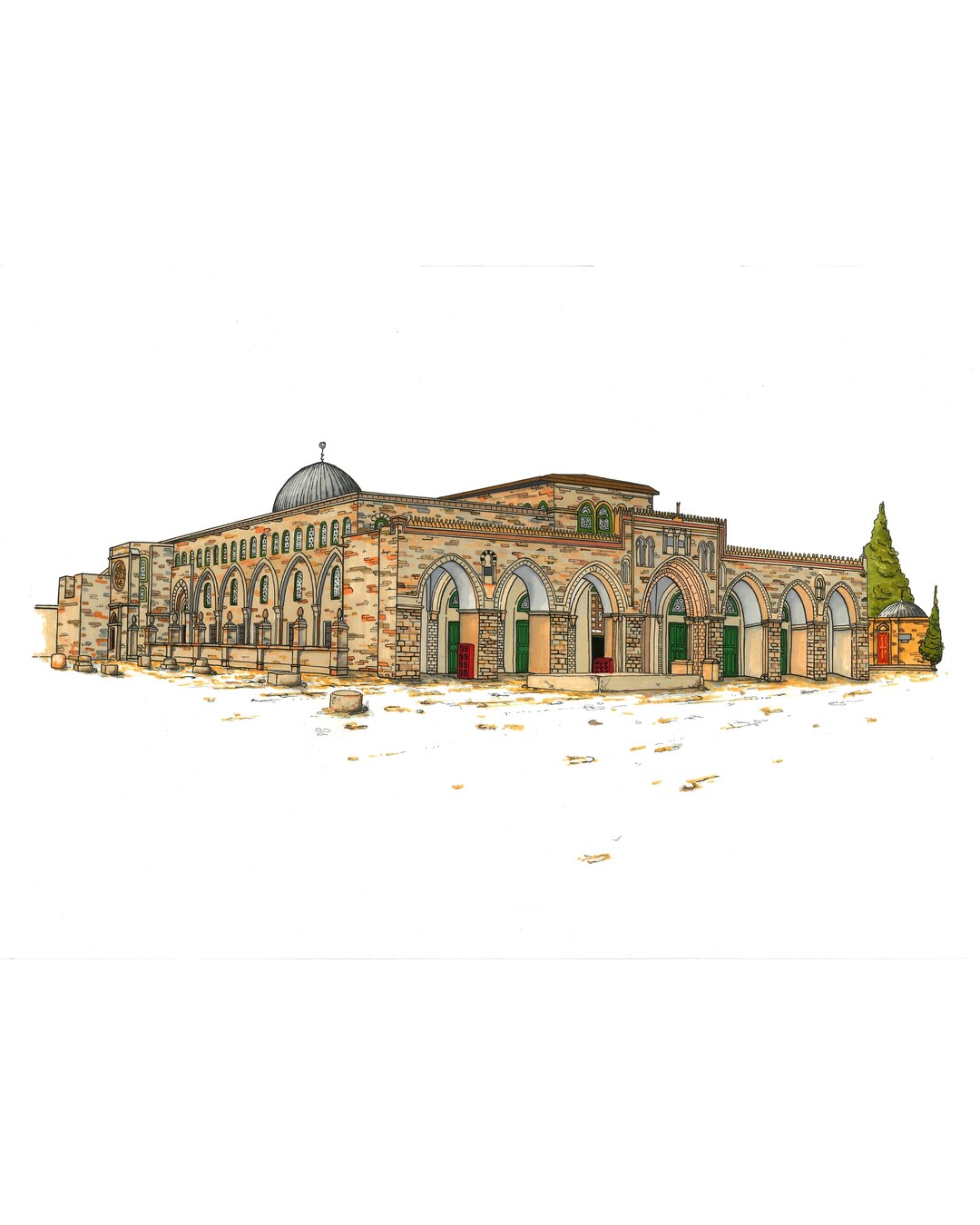 Al Aqsa Mosque Palestine Print A3 - Etsy