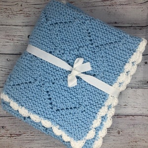 Hand knit baby blanket