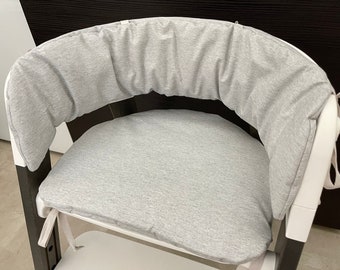 Washable seat cushion set for Stokke Steps high chair - Mottled Light Grey