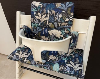 Ensemble de coussins d'assise Tripp Trapp pour chaise haute Stokke - Bleu tropical