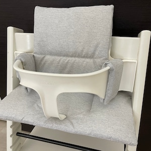 Washable Tripp Trapp cushion set for Stokke high chair - mottled light grey