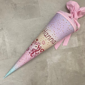 85 cm cartable en tissu sac à sucre école fait main - licorne rouge