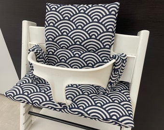 Juego de cojines de asiento Tripp Trapp para trona Stokke - azul ondas