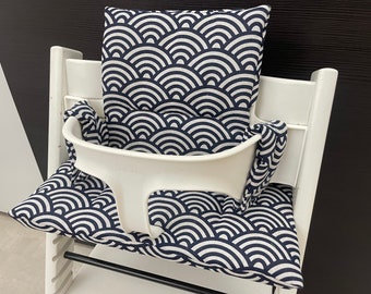 Ensemble de coussins de siège Tripp Trapp pour chaise haute Stokke - vagues bleu