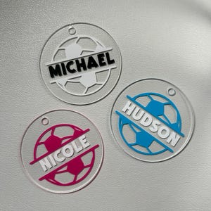 Personalized Soccer Ornament, Customized Tree Ornament, Christmas Decor, Holiday Gift, Children's Ornament, Christmas Acrylic Ornament