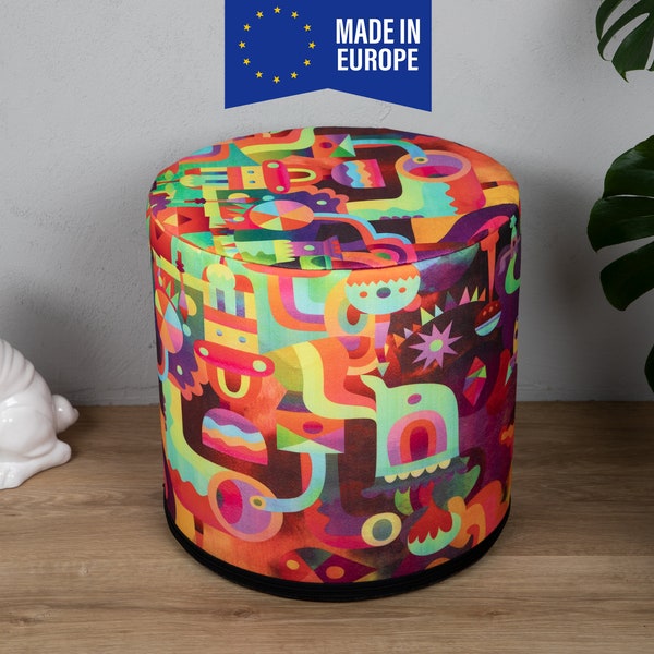 Pouf 40cm x 40cm bedruckt / aus Filz / Abstraktion / Bequemer Sitzpouf / Pouffe / Bodenkissen bedruckt / Kindersitz / Sitzhocker mit Druck