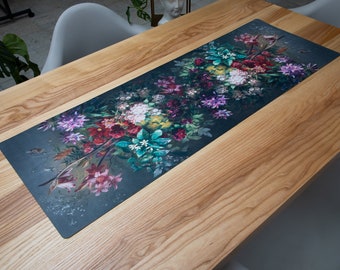 XL Tischläufer aus Filz - Bouquet / Bedruckter Tischläufer  / Tischband mit Kunst / Tischdecke / Kunst Tischläufer / Malerei