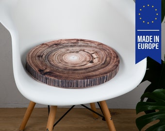 Zitkussen Ø40cm - houten schijf / decoratief bedrukt met vulling / stoelkussen van velours / decoratief zitkussen zitkussen stoelkussen