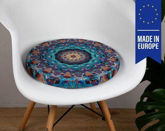 Seat cushion Ø40cm - Barcelona / decoratively printed with filling / chair cushion made of velor / decorative seat cushion / chair cushion