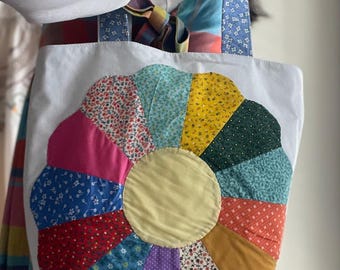 Vintage Quilt Tragetasche Upcycled
