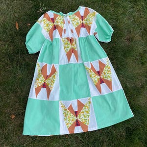 Upcycled Quilt Maxi Dress: Handmade One-of-a-Kind Cotton Dress (Size M-XL)
