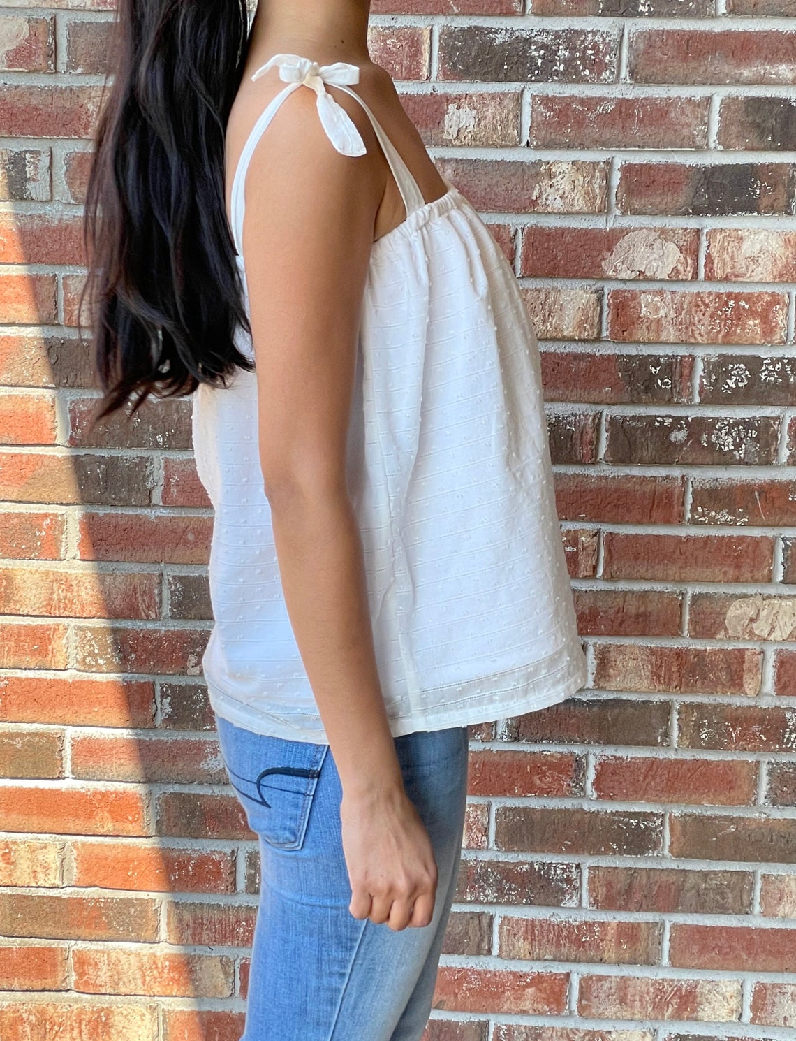 White summer top/Sleeveless white top/Summer cotton top/Lined Etsy