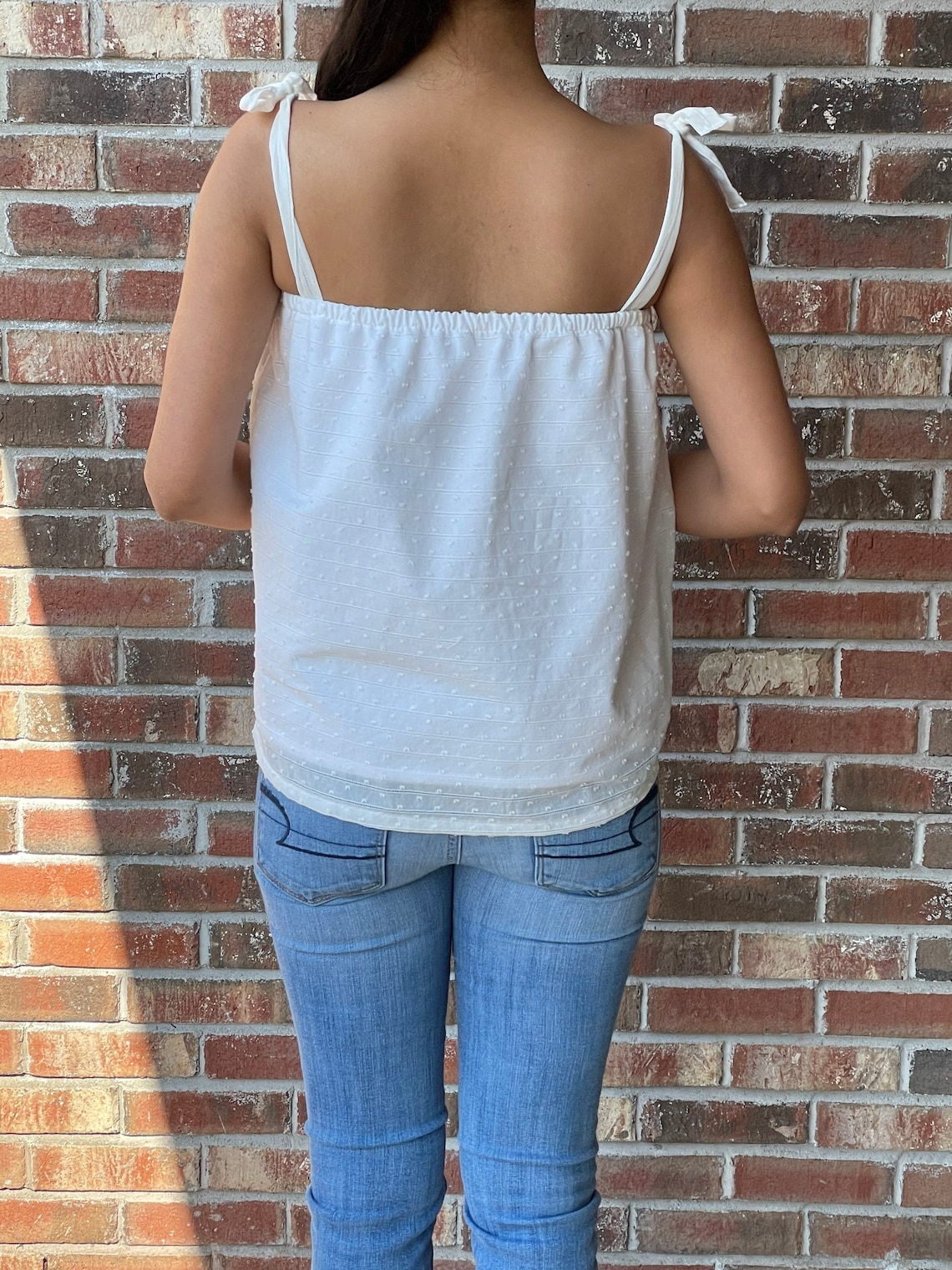 White summer top/Sleeveless white top/Summer cotton top/Lined Etsy