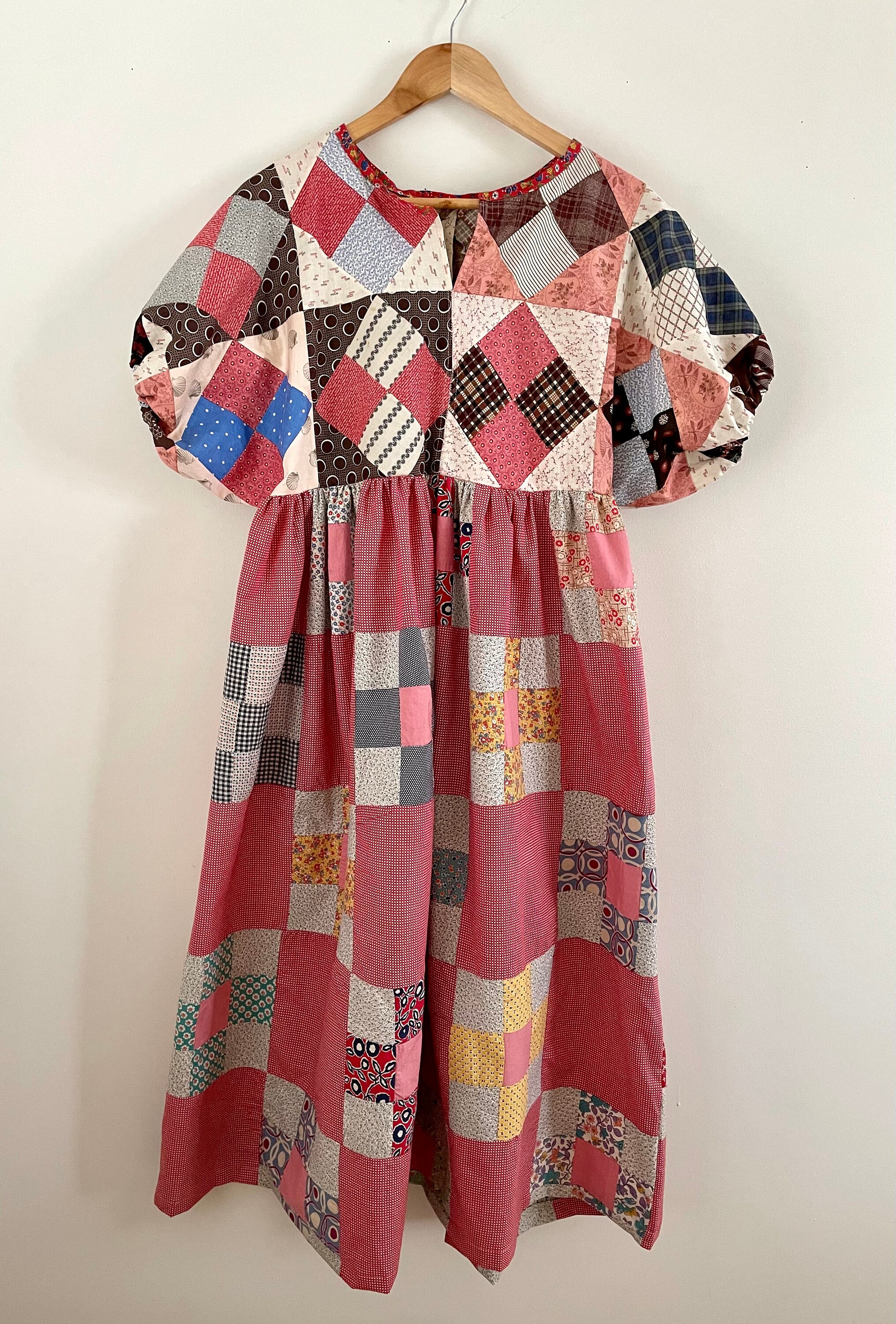 Prairie Patchwork Dress / Maxi Quilt Top Dress / One of a Kind - Etsy