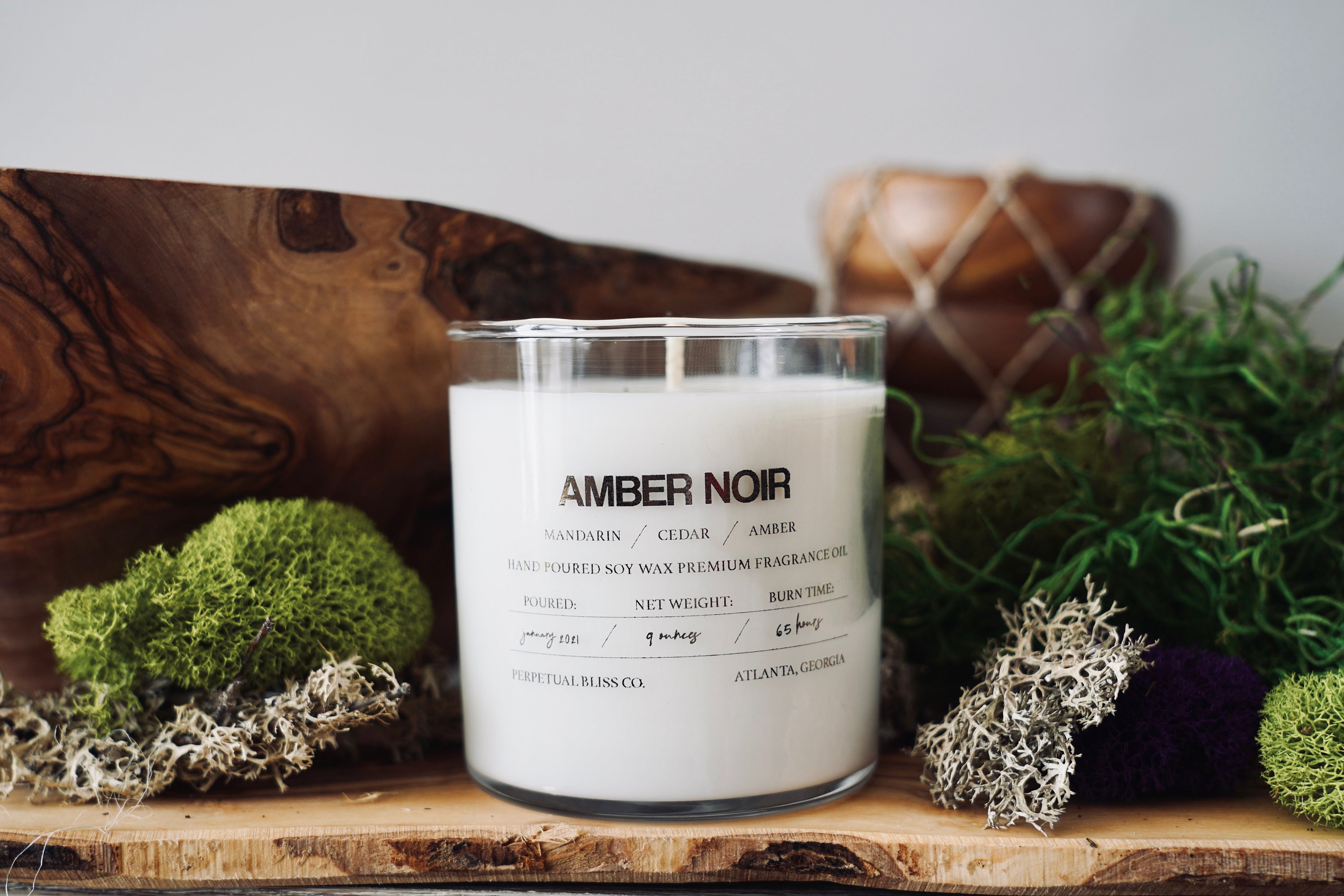 Bougie Parfumée Amber Noir | Cadeau de La Fête Des Mères Crémaillère Pour Son d'| Bougie Récipient