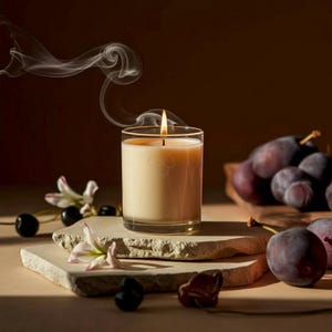Cashmere Plum Scented Candle: Citrus, Black Cherry & Vanilla