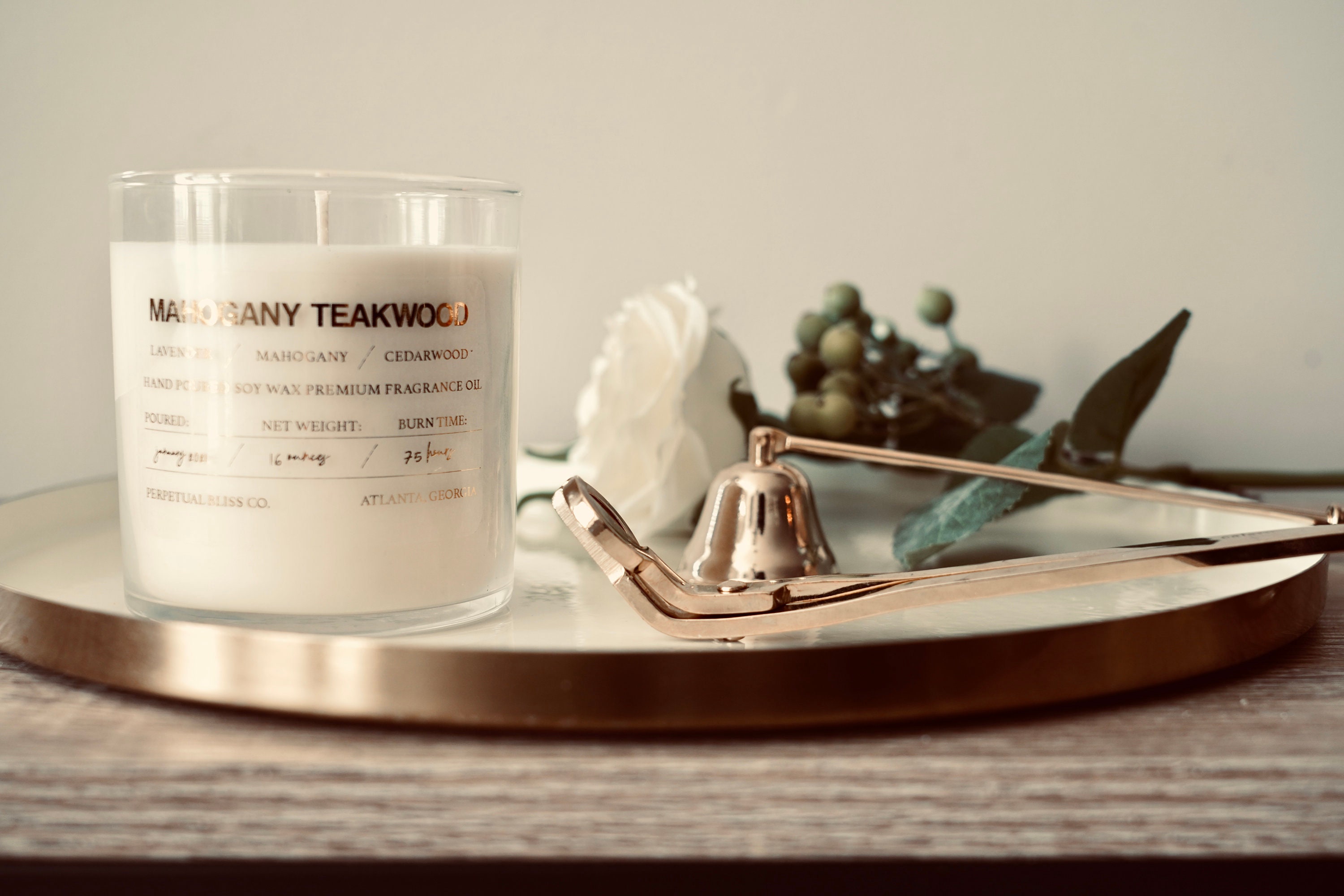 Bougie en Teck d'acajou | Bougie Parfumée Cadeau de La Fête Des Mères Crémaillère Pour Son Récipient