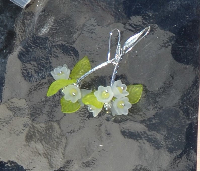 Jasmine flower earrings Pastel flower earrings Cottagecore earrings