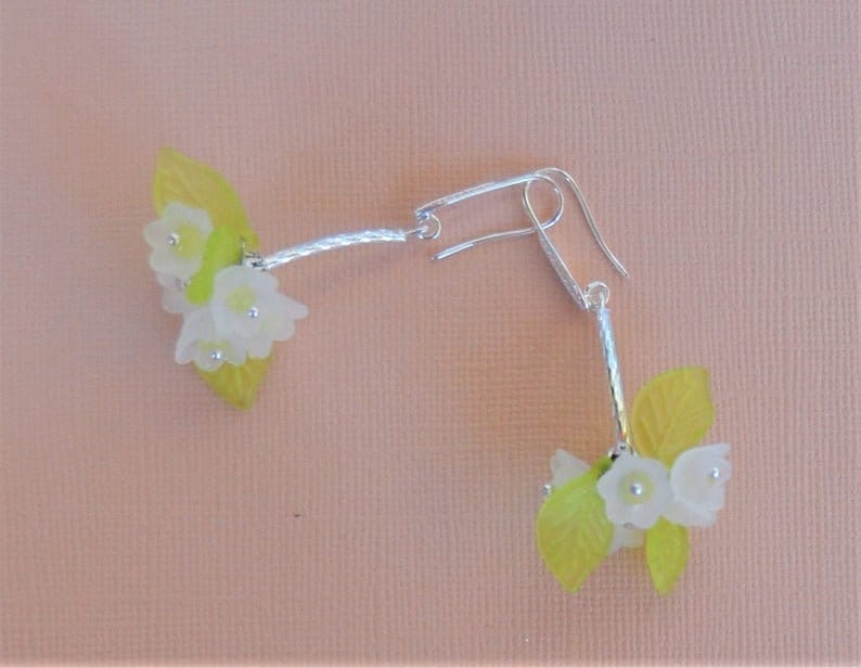Jasmine flower earrings Pastel flower earrings Cottagecore earrings