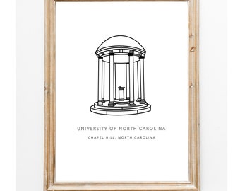 University of North Carolina Old Well Digital Print, UNC Graduation Gift, UNC Old Well, Digital Print, Grad, Tar Heels, Chapel Hill