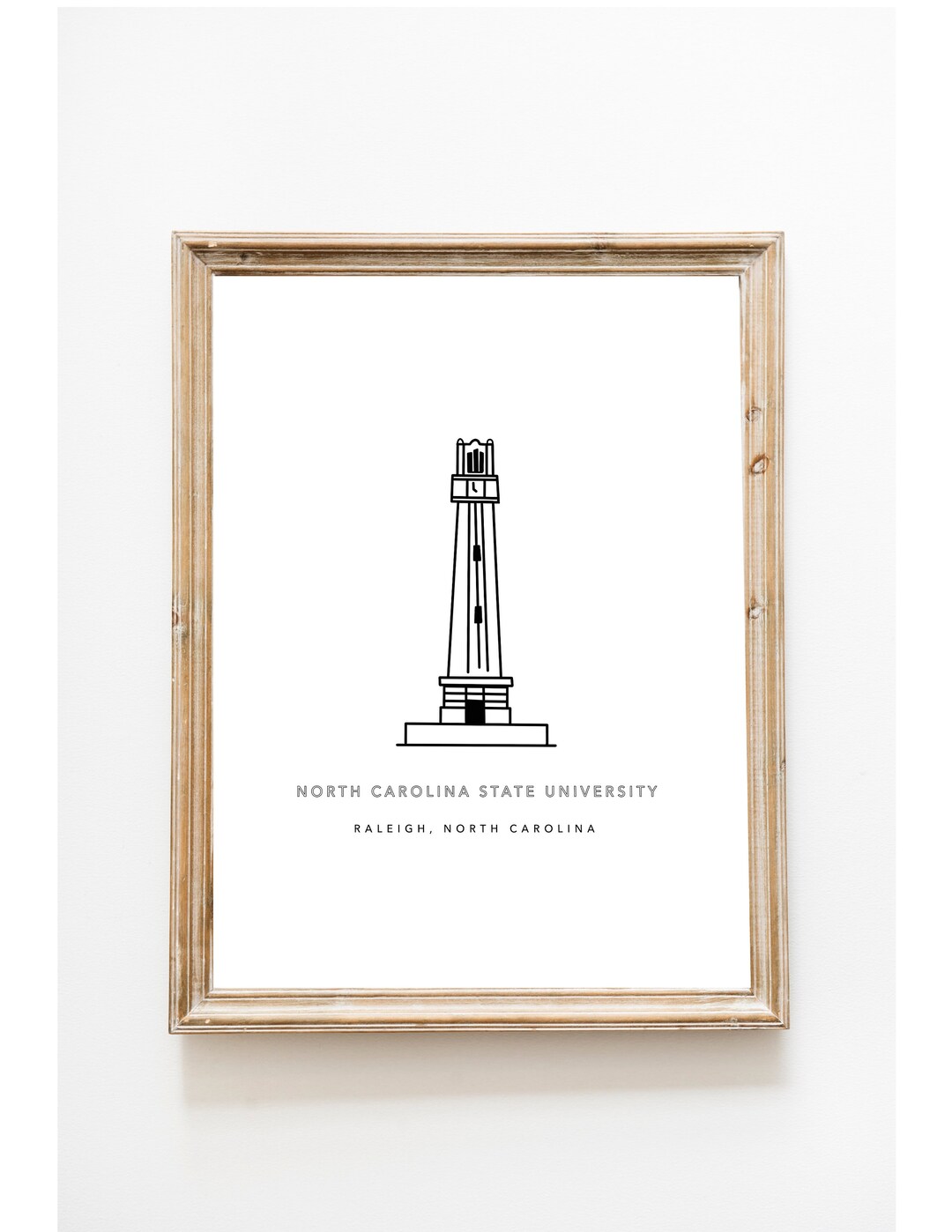 North Carolina State University Bell Tower Digital Print, NCSU