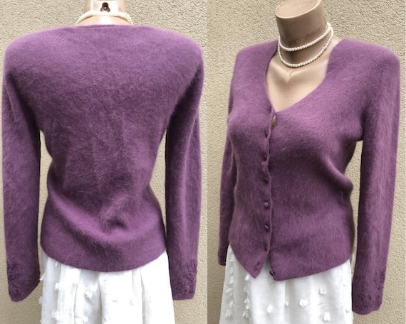 Vintage pure angora sweater lilac minimalist size