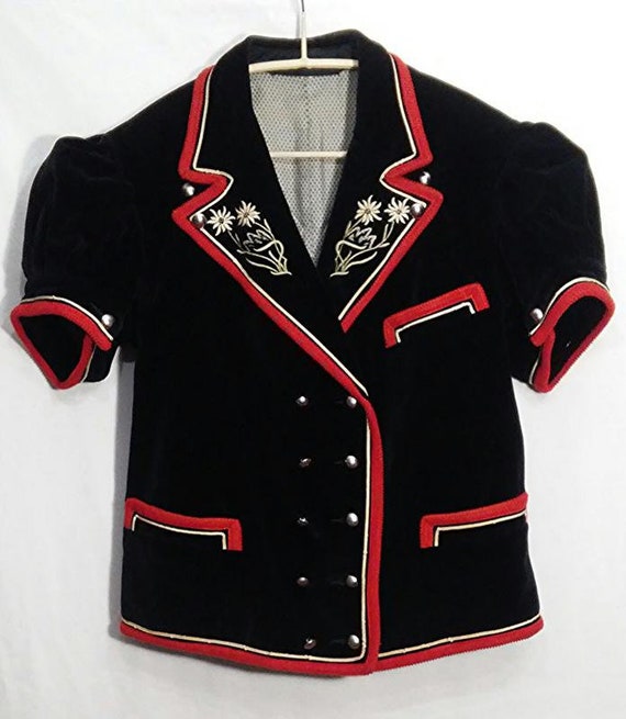 Vtg velour jacket, Vintage Jacket blazer black red