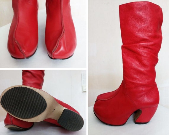 John Fluevog red boots, John Fluevog women's boots