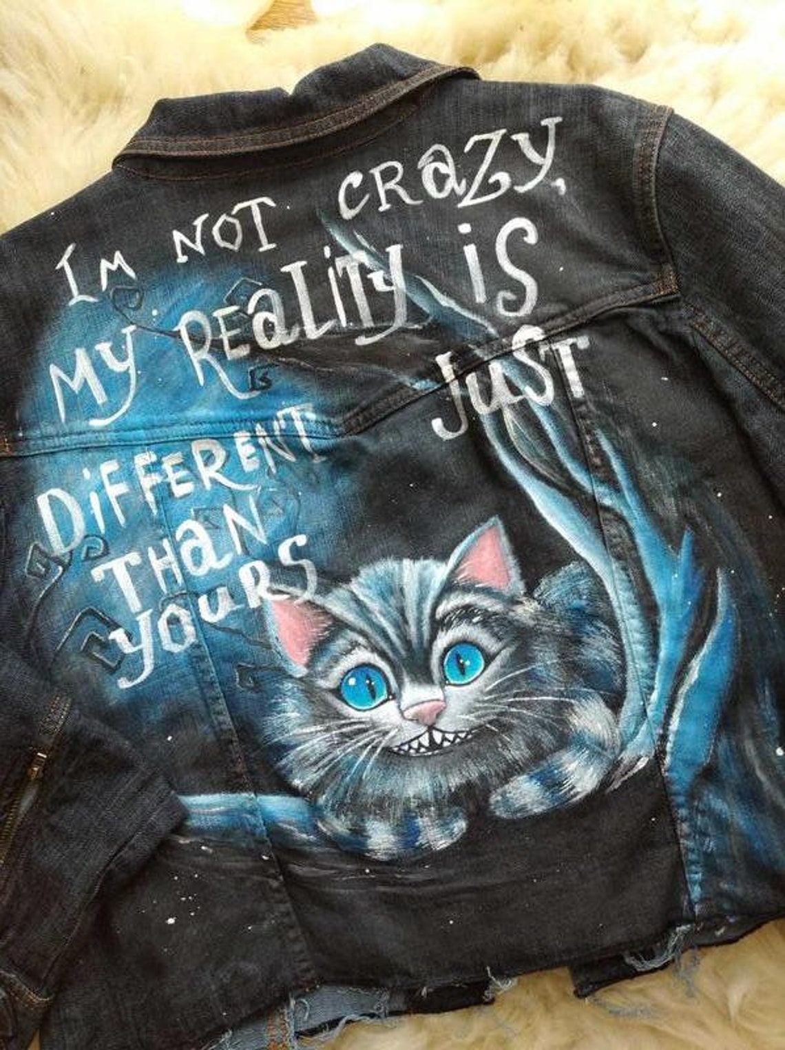 Cheshire Cat Jacket Denim Jacket Cheshire Cat Cheshire cat Etsy